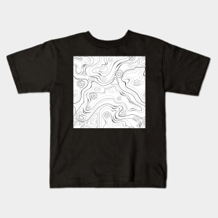 Topographic map pattern Kids T-Shirt